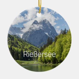 Riessersee Alps Garmisch Partenkirchen Bavaria Ceramic Tree Decoration