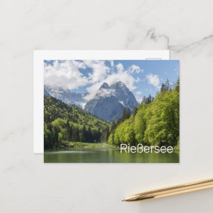 Riessersee Alps Garmisch Partenkirchen Bavaria Holiday Postcard