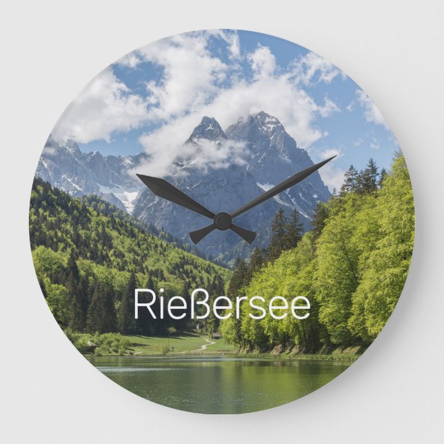 Riessersee Alps Garmisch Partenkirchen Bavaria Large Clock (Front)