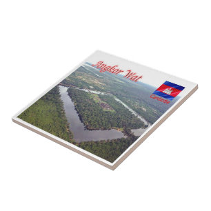 Rif. KH Cambodia, Angkor Wat, Aerial View Tile