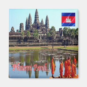 Rif. KH  Cambodia,  Siem Reap, View of Angkor Wat Magnet
