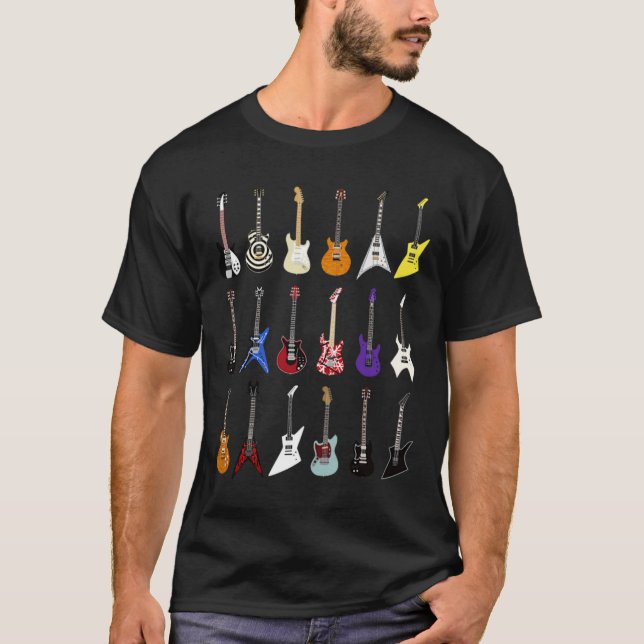 Riffs that Rocked the World - Iconic Guitars T-Shirt (Front)