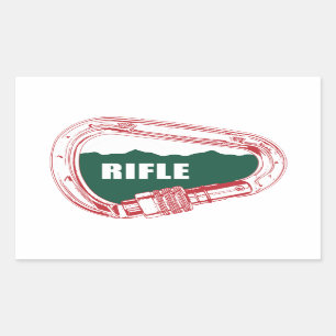 Rifle Climbing Carabiner Rectangular Sticker