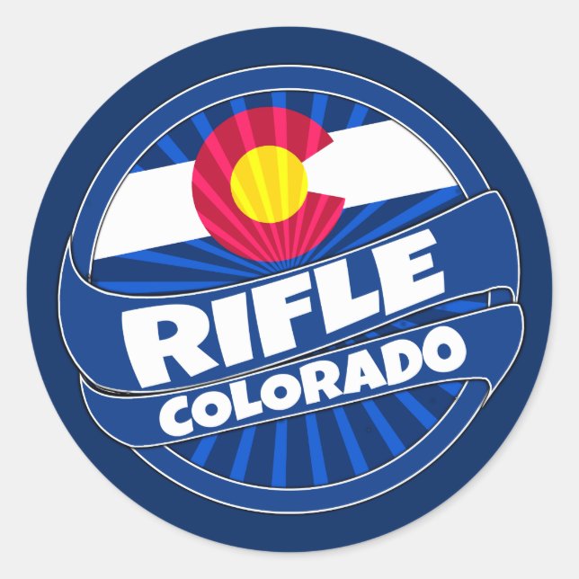Rifle Colorado flag burst stickers (Front)
