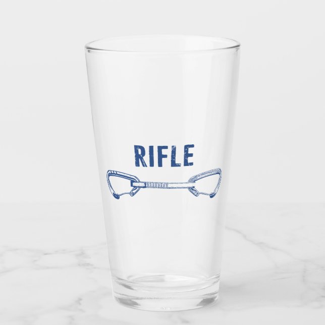 Rifle Colorado Rock Climbing Quickdraw Glass (Front)