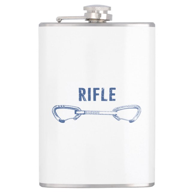 Rifle Colorado Rock Climbing Quickdraw Hip Flask (Front)