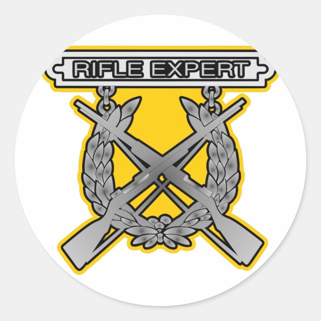 Rifle Expert Badge Classic Round Sticker (Front)