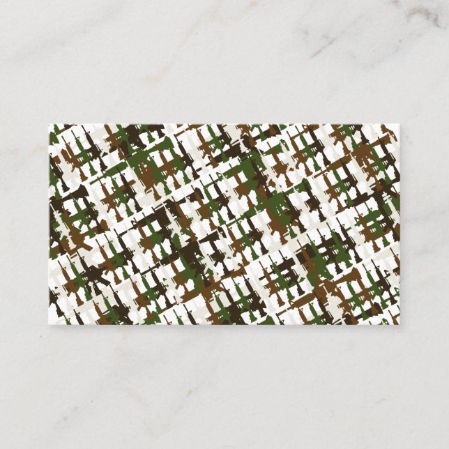 Rifle Pistol Gun Shooting Range Club Sales Camo Business Card (Front)