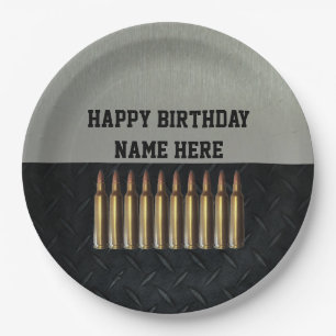 Rifleman Men's Birthday Name Party Plates