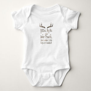 Rifles, Racks, & Deer Tracks Little Boys Baby Bodysuit