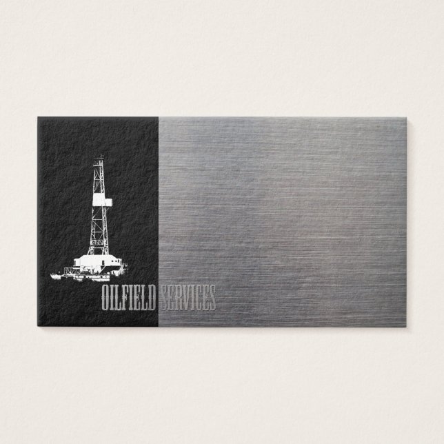 Rig Silhouette and Metal Look Oilfield Services (Front)