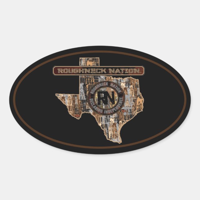 RIG UP CAMO Oilfield Oval Sticker (Front)