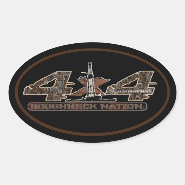 RIG UP CAMO Oilfield Oval Sticker (Front)