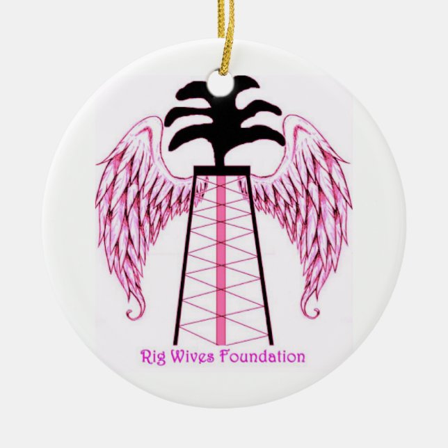 Rig Wives Ceramic Tree Decoration (Front)