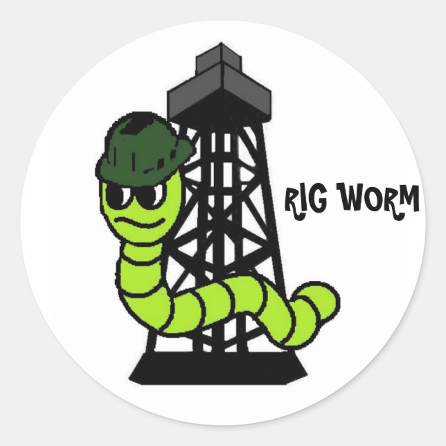 Rig Worm Hard Hat Sticker (Front)