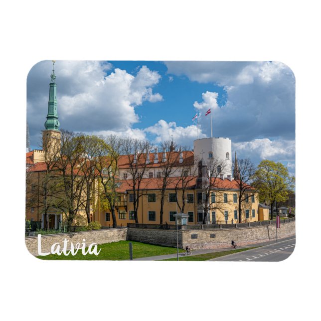 Riga Castle in Riga, Latvia Magnet (Horizontal)
