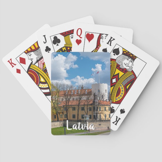 Riga Castle in Riga, Latvia Playing Cards (Back)