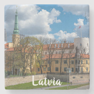 Riga Castle in Riga, Latvia Stone Coaster