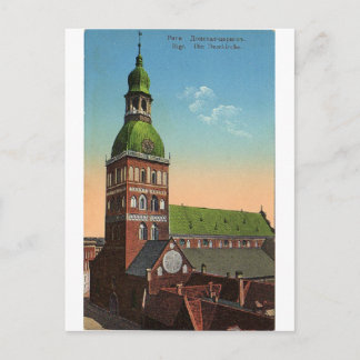 Riga cathedral vintage travel postcard
