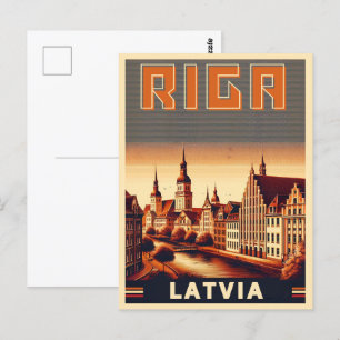 Riga City, Latvia baltic culture vintage gifts Postcard