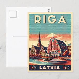 Riga City, Latvia baltic culture vintage gifts Postcard