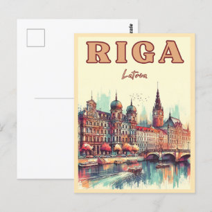 Riga City, Latvia baltic culture vintage gifts Postcard