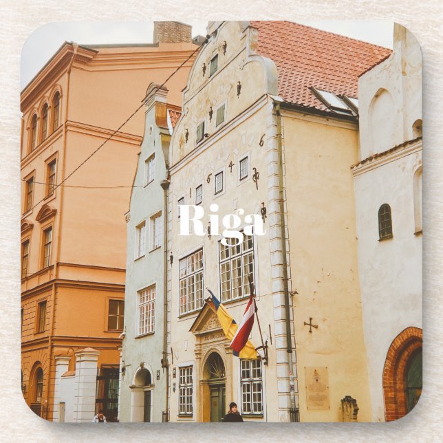 Riga Cityscape Flexible Photo Magnet Coaster (Front)