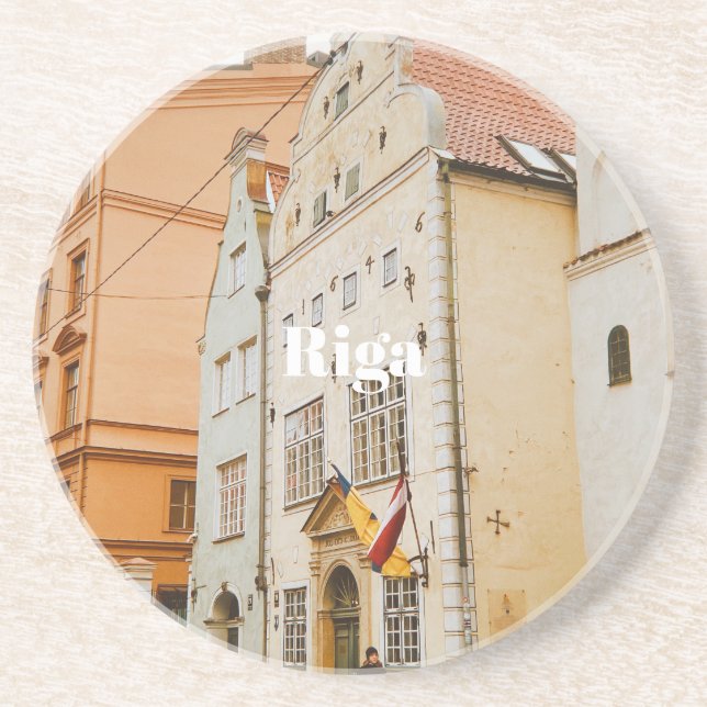 Riga Cityscape Flexible Photo Magnet Coaster (Front)