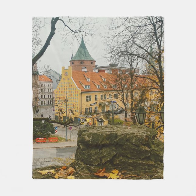Riga in autumn  fleece blanket (Front)