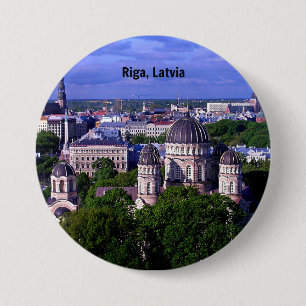 Riga, Latvia cityscape, 7.5 Cm Round Badge