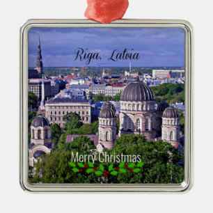 Riga, Latvia cityscape, Metal Tree Decoration