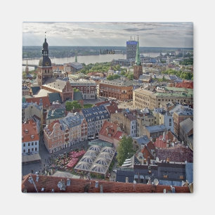 Riga, Latvia cityscape photograph Magnet