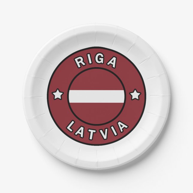 Riga Latvia Paper Plate (Front)