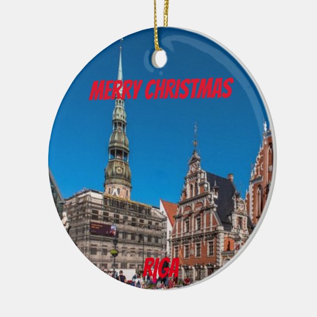 Riga Latvia Scenic Ornament (Left)