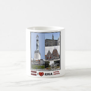 Riga Latvia - The Riba City - Livu Square - Coffee Mug