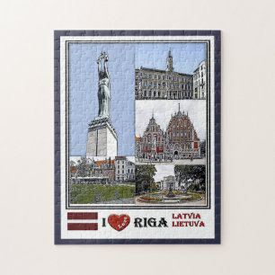 Riga Latvia - The Riba City - Livu Square - Jigsaw Puzzle