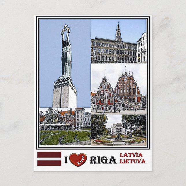 Riga Latvia - The Riba City - Livu Square - Postcard (Front)
