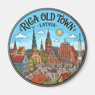 Riga Old Town Latvia Magnet