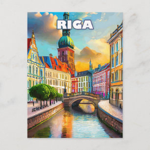 Riga, pearl of the Baltic, with a thousand colors Postcard
