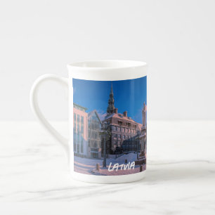Riga Town Hall Square in winter Bone China Mug