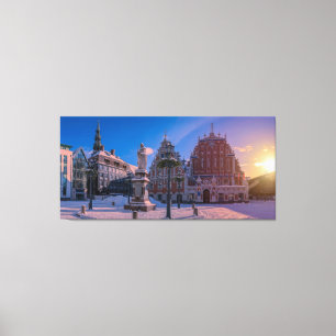 Riga Town Hall Square in winter Canvas Print