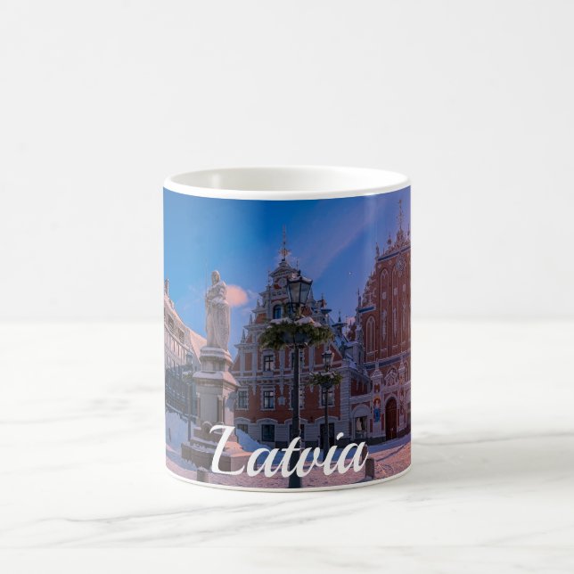Riga Town Hall Square in winter Coffee Mug (Center)