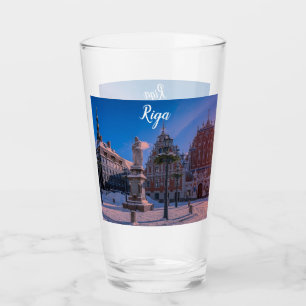 Riga Town Hall Square in winter Glass