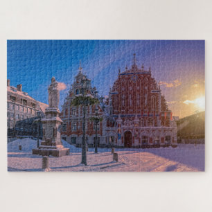 Riga Town Hall Square in winter Jigsaw Puzzle