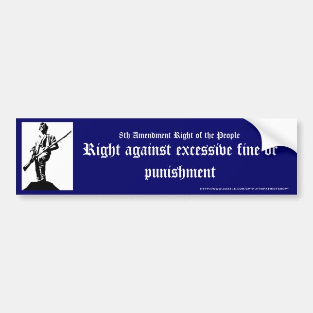 Right against excessive fine or punishment bumper sticker (Front)
