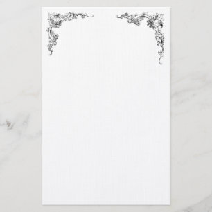 Right and Left Corner Flourish Design Stationery