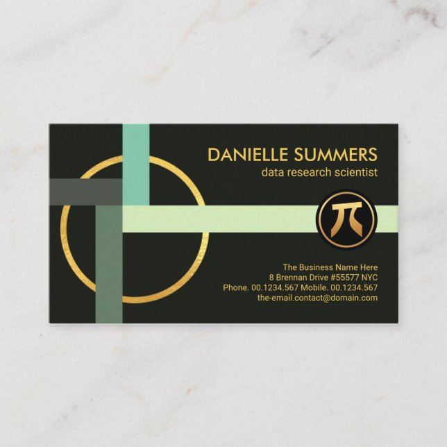 Right Angle Tangent Mathematical Shapes Business Card (Front)