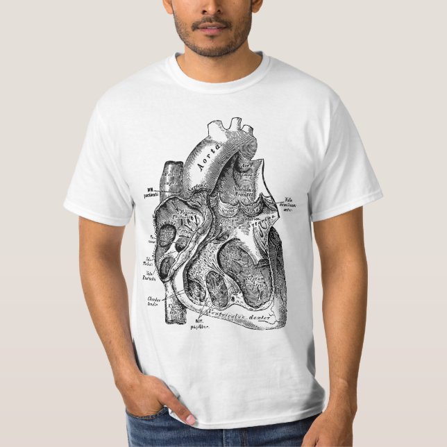 Right Chamber of the Human Heart Anatomy Tee  (Front)