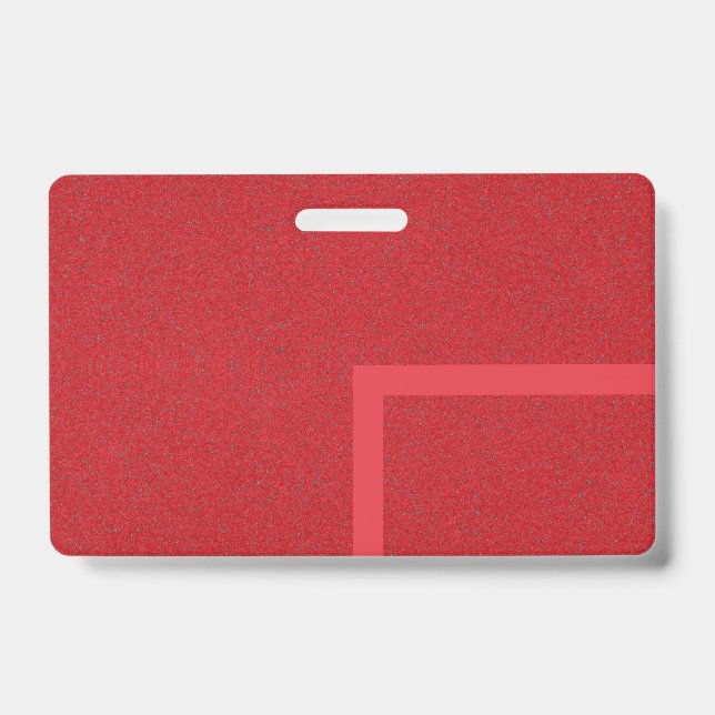 Right Corner Stripe Red Badge – Customisable ID Badge (Front)