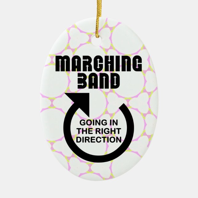 Right Direction Marching Band Ceramic Tree Decoration (Front)